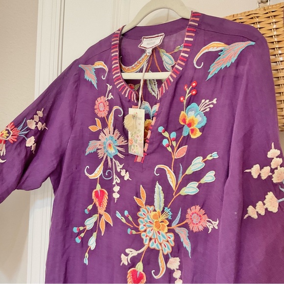 Johnny Was Joele Ruffle Sleeve Dress, Purple Size L, NWT - Picture 5 of 8